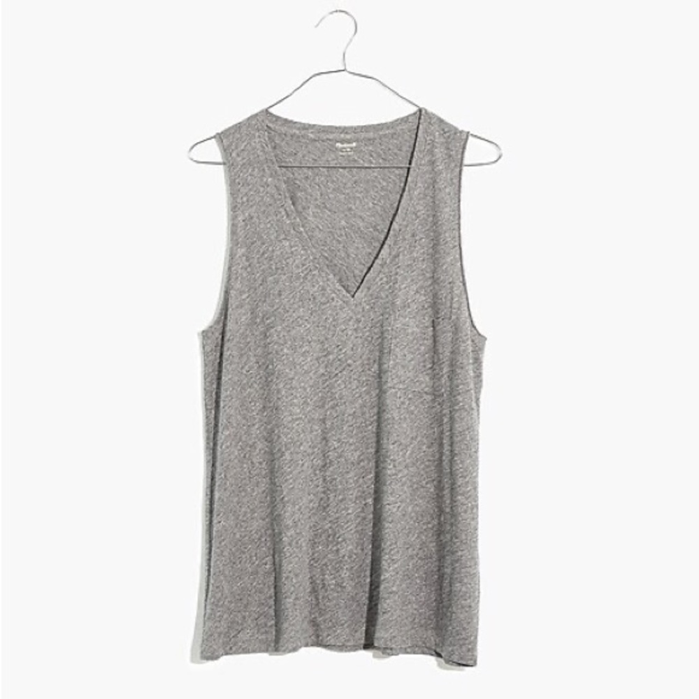 Madewell Whisper Cotton V-Neck Pocket Tank